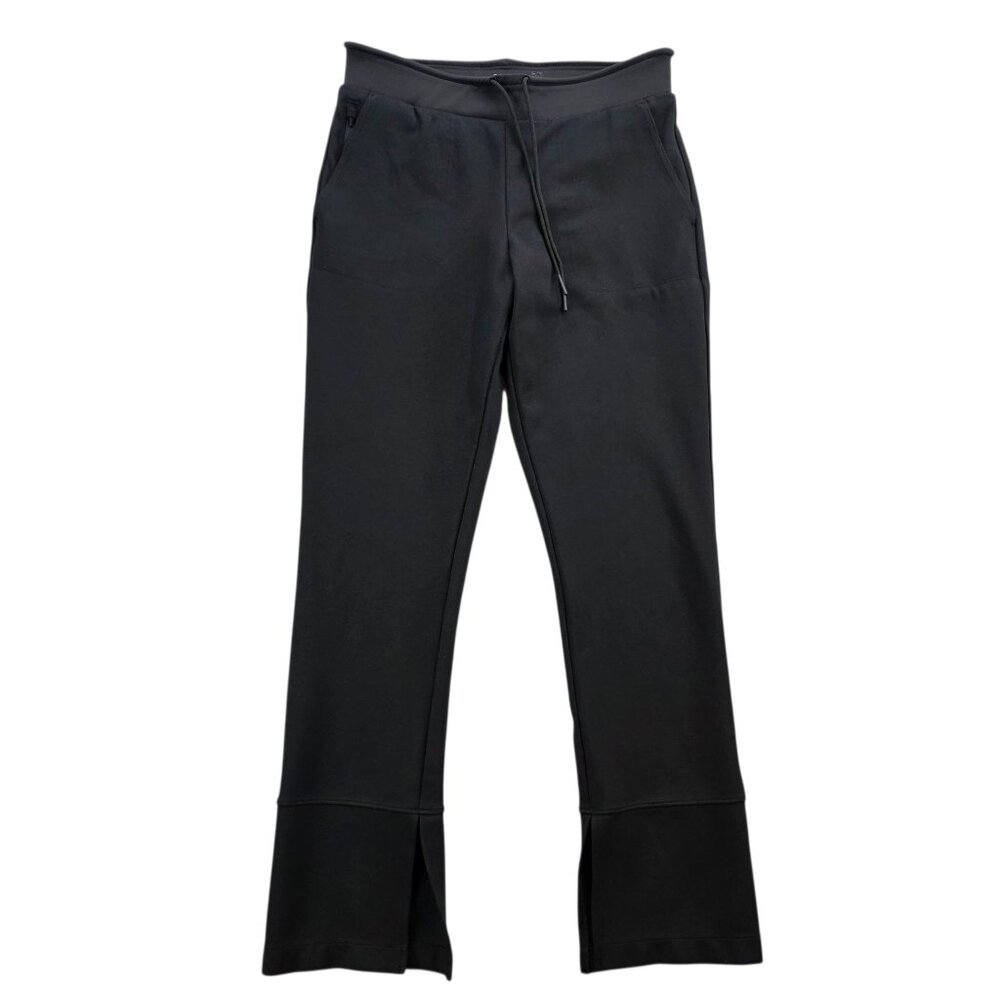 Athleta‎ Hermosa Travel Pants Mid Rise Straight Leg Black Split Ankle Lounge  Sm